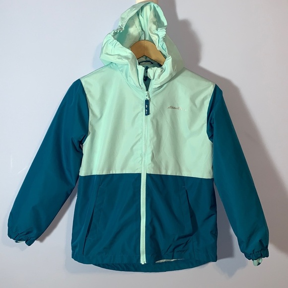 Eddie Bauer GIRLS LONE PEAK 3-IN-1 JACKET size med 10/12 paradise blue - Picture 2 of 6